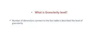 50 What is Granularity level