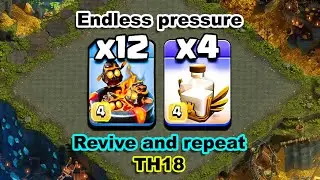 TH18 Endless Pressure Attack | Furnace & Revive Spell | Clean 3 Star✨🔥