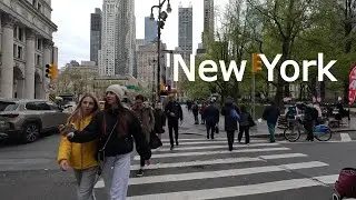 New York - Walking tour Financial District  Manhattan - USA /  4К