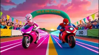 Spider-Man vs Spider-Gwen! Epic Motorcycle Race Begins! 🏍️💥| Marvel's Spidey and His Amazing Friends