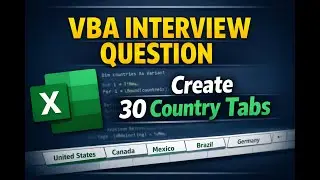 VBA Interview Question | Create Multiple  Tabs Automatically in Excel @SaikatPanja89