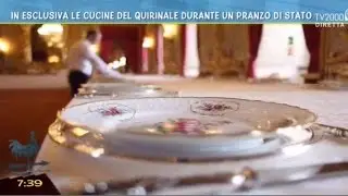 Le cucine del Quirinale durante un pranzo di stato