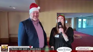 Lexi talks to Nathan Salmon - Rexel Atlantic about sponsoring  the 1st Trees of Joy Halifax.