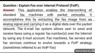 Explain Fax over Internet Protocol (FoIP).