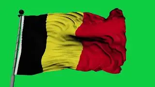 🚩Belgium Flag Waving | GREEN SCREEN & CHROMA MATTE🚩