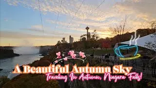 We Are Finally Back! 🧸💕 Sunset Autumn Walk In Niagara Falls, Just Enjoying The Night!