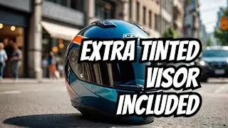 GLX GX11 Compact Lightweight Full Face Motorcycle Street Sport Bike Helmet with Extra Tinted Visor