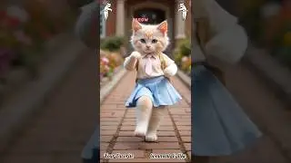 Little Professor: Cat in Studious Pose & Backpack 📚🐾#smartkitten #catandkitten #meowdance #tiktokcat