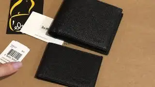 Coach crossgrain compact id wallet black