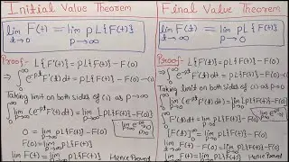 Initial and final value theorem in laplace transform|Laplace Transform|Lecture 16|Theta Classes
