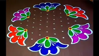 9*5 beautiful dot rangoli🌹new year rangoli🌹sankranthi rangoli🌹traditional rangoli🌹festival rangoli 