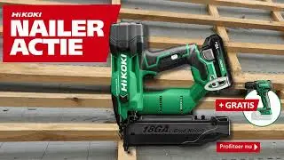 Gratis boor schroefmachine bij jouw nieuwe accu spijkerapparaat!  HIKOKI Nederland. MAKE. MOVE. GO
