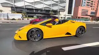 POV Driving the Orange Lamborghini Huracan Evo Spyder! #shorts