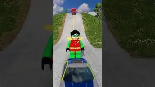 Ambulance Cars vs Lego Robin Character Model Crash BeamNG Challenge #beamngdrive #beamngtest