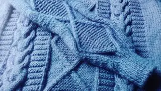 suéter para hombre talla L  tejido en dos agujas - sexta parte