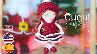 CUQUI'S GRETA CHRISTMAS 🎄 FULL Crochet Tutorial for a FREE Christmas Doll Amigurumi @gretawingsdiy