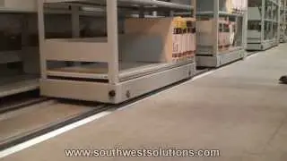 Sideways Rolling Shelves on Tracks for File Storage Boxes