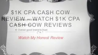 $1K CPA Cash Cow RevieW - Plus Bonus
