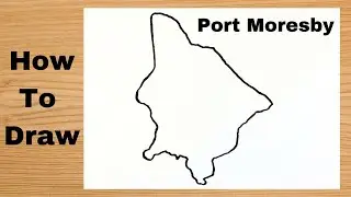 Drawing Port Moresby Capital Map - Papua New Guinea