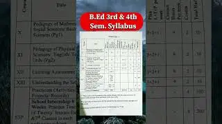 B.Ed 3rd & 4th Semester Syllabus #bedcourse #syllabus