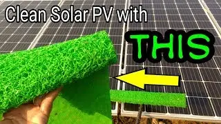 Cleaning solar panels with rubber mat material #SustainableEveryDay