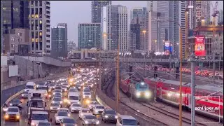 Ayalon highway and railway Tel Aviv