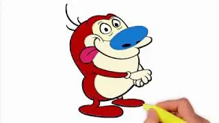 Coloring Pages-How to draw Stimpy - ren and stimpy - drawing - how to draw ren and stimpy