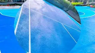 Blue EPDM granules floor, blue EPDM granules playground, wet pour sports surfaces, blue EPDM field.
