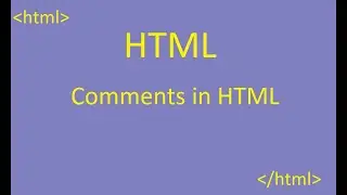 Comments in HTML
