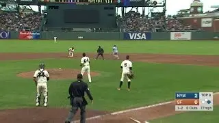 NYM@SF: Giants turn double play on Syndergaard's bunt
