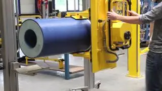 Flexo Print Sleeve Handling, Rotary Action Fexoprint Sleeve Handler