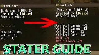 STATER Guide PUT STATS INTO ITEMS Toram Online HD | トラム オンライン
