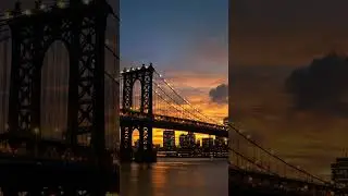 Sunset Over Brooklyn Bridge | 4K Timelapse with Ambient Music | New York City Skyline