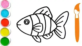 Fish drawing for kids / How to draw a fish / kids video