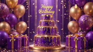 Royal & Elegant Birthday Wishes  | Luxurious Purple & Gold  Birthday Celebration #elegantbirthday