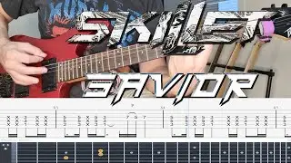 Skillet - Savior (guitar cover) + screen tabs