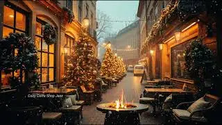 Cozy Winter Jazz ❄️ Christmas Street at Night