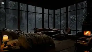 Gentle Night Rain in the Deep Forest Cabin 🌲 | Relax & Deep Sleep