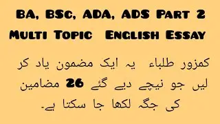 ADA ADS Multi Topic English Essay | ADA 2 Essay with outline | How to write an Essay | BA English