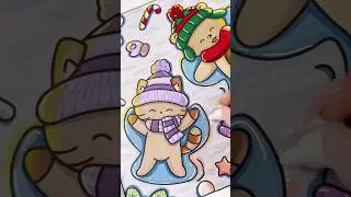 How I color the snow angel page in Fluffy Christmas by Didi Plums #coloringbook #christmas