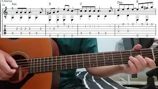 Baby One More Time (Britney Spears) - Easy Fingerstyle Guitar Playthrough Tutorial Lesson With Tabs