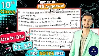 Ex 5A Q16 to Q25 | Rs Aggarwal Class 10 | Arithmetic Progressions | CBSE 2023 - 24 | MD Sir