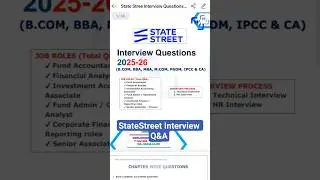 StateStreet Interview Questions and Answers PDF #statestreet #investmentbankingjobs