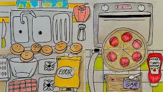 [paper diy] Making a pepperoni pizza 🍕 ASMR 🔇 No music | chef jojijo paper