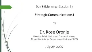 Session 5 (Strategic Communications I) - EUEPiN Capacity Building Workshop