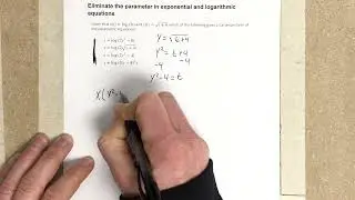 Eliminate the parameter in exponential and logarithmic equations