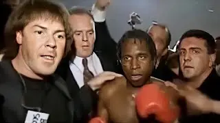 Tony Tucker & Carlton Leach With Nigel Benn Ring Exit