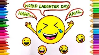 World Laughter Day Drawing | World Emoji Day Drawing | Laughter Day Poster | Laughter Day Poster