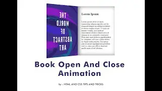 Book Open And Close Animation | HTML AND CSS TIPS AND TRICKS