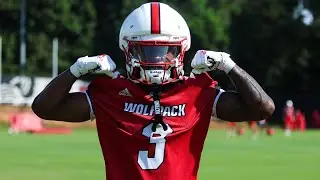 NC State running back drills on Day 1 of 2025 fall camp